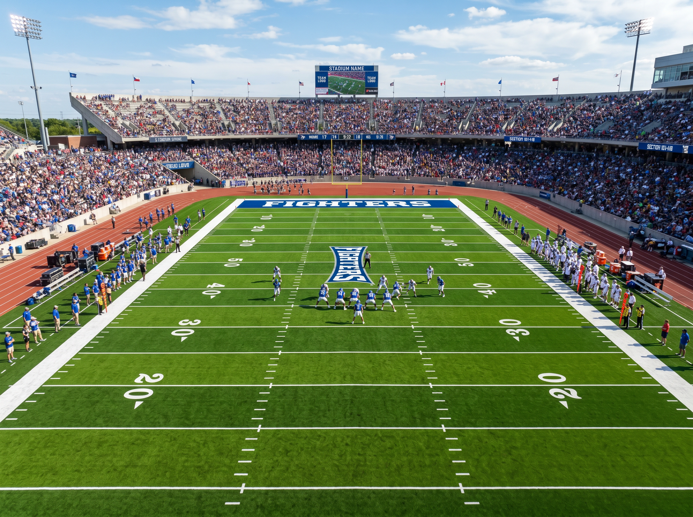 Professional artificial turf sports field